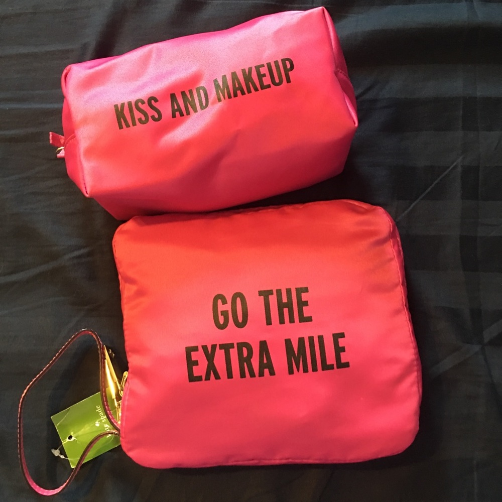 Kate Spade packable tote and toiletry bag